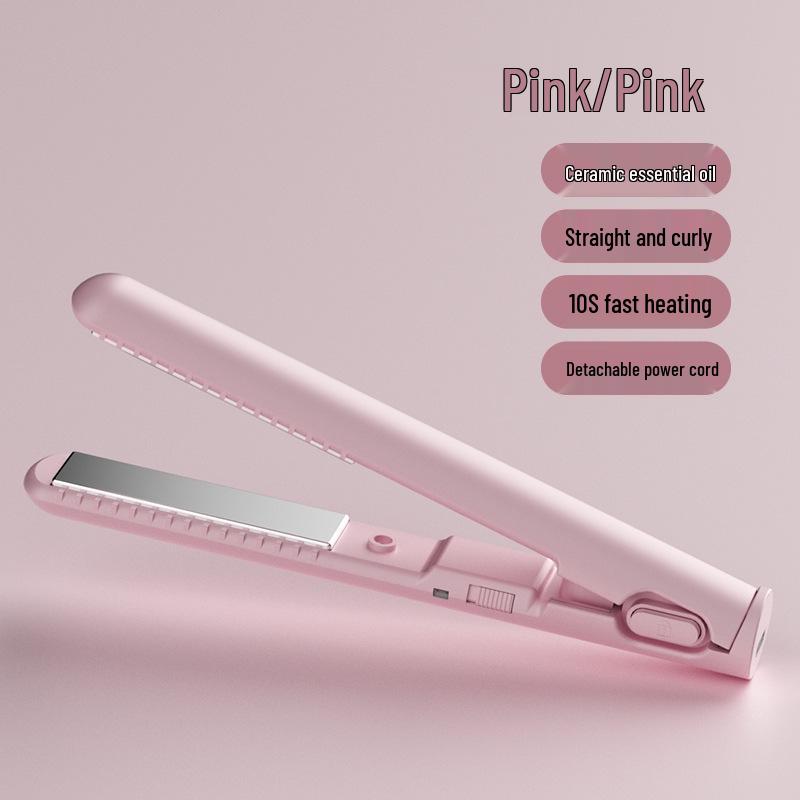 USB Mini Straightener & Curler: Dual-Use, Wireless, Portable Hair Tool for Outdoor Use