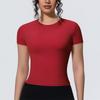 New-style Sports-inspired, Figure-hugging, Short-sleeved, Breathable Yoga T-shirt for Running, Training and Fitness – Women’s Top