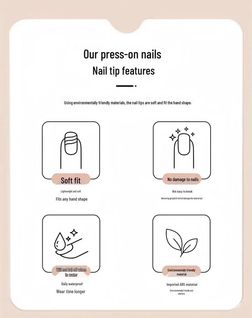 Xiaohongshu Spring/Summer Candy Color French Girlish Handmade Press-On Nails