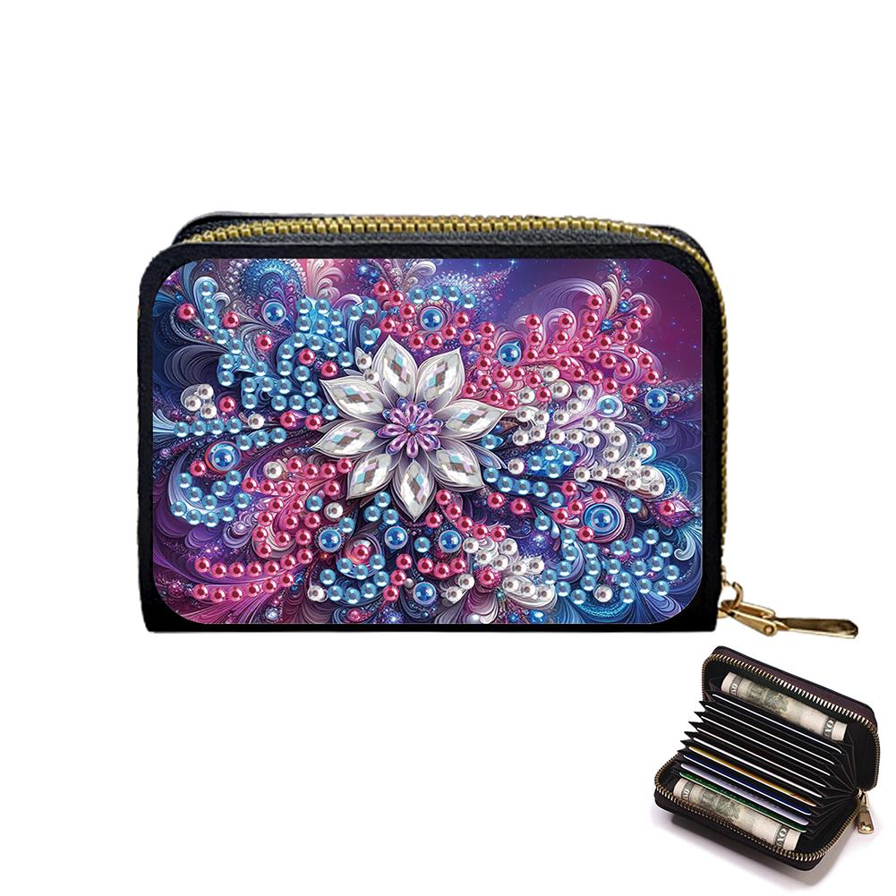 

Красивый узор DIY Алмазная живопись Визитница Кошелек Сумочка Стразы Мозаика Кошелек на молнии Сумка женская для улицы