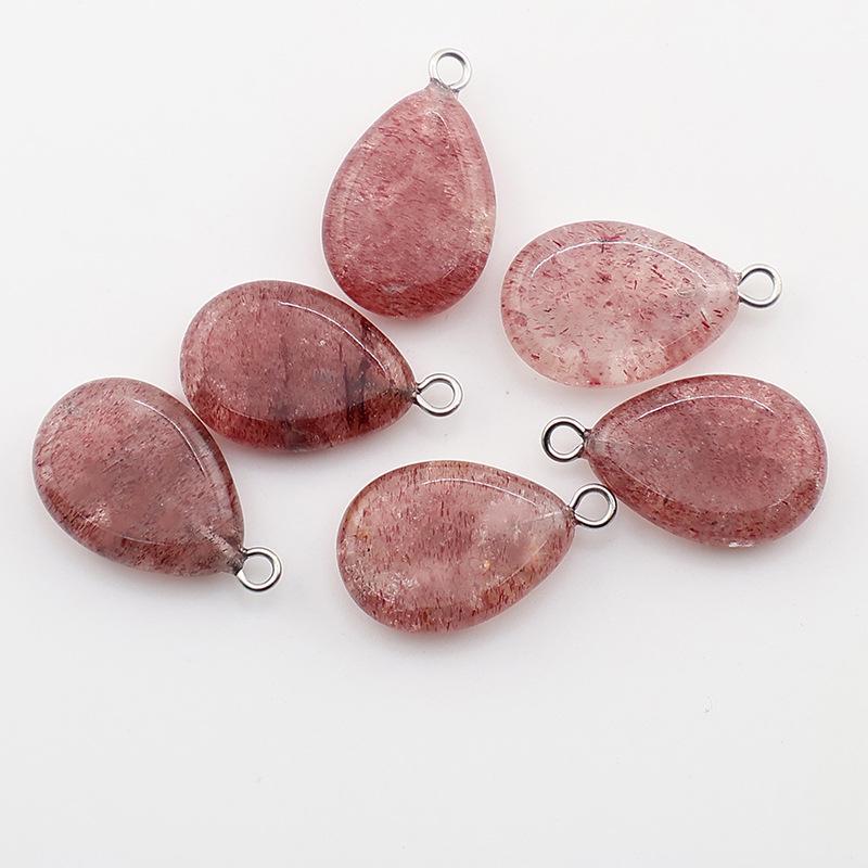 Natural Oval Crystal Stone Pendant Keychain - Simple & Creative Design