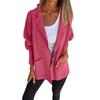 Women's Winter Woolen Jacket Casual Versatile Loose Lapel Pocket Button Cardigan