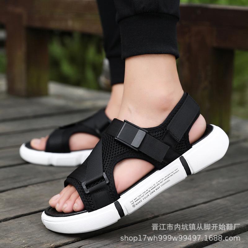 

For fashion and leisure open-toe breathable beach Velcro foreign trade men s drag cool beach shoes wholesale Size 36