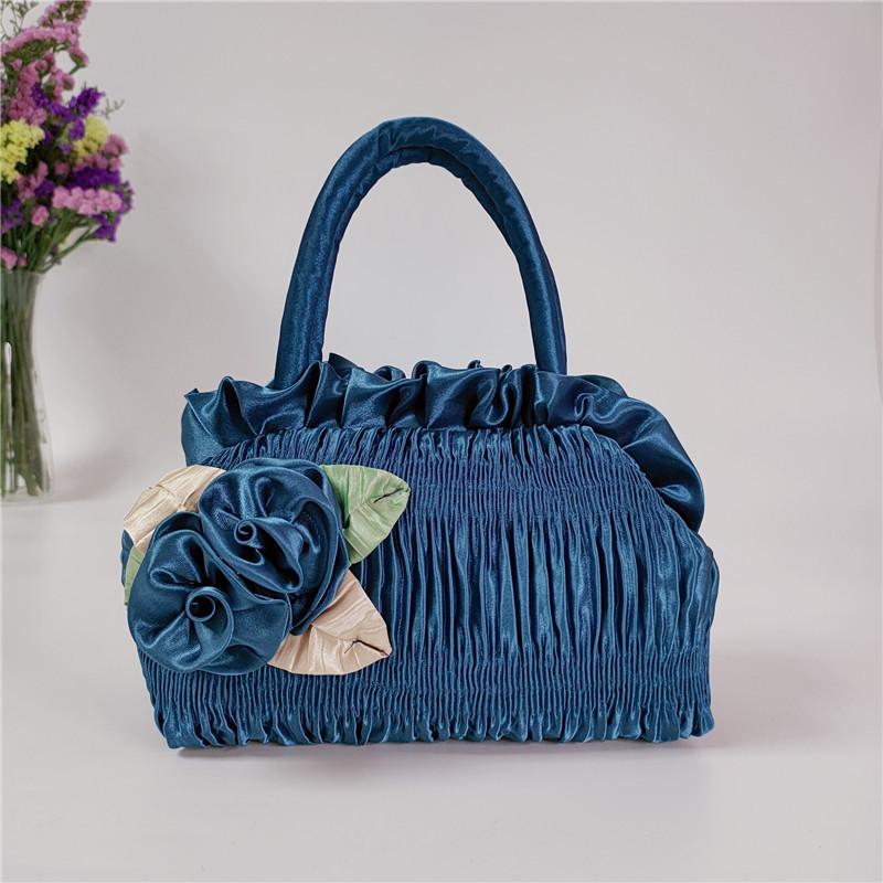 Korean Style 7-Inch Floral Handmade Evening Handbag & Coin Purse