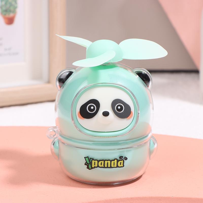 

Милый мини-веер в виде панды, портативный мультяшный ручной вентилятор с USB-подзарядкой для студентов, офиса, улицы, лета зелёный