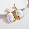 Xiaohongshu Top-Selling Geometric Enamel Color Block Earrings: Fashionable High-End Stainless Steel Jewelry for New Year