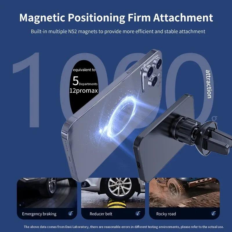 Air Vent Phone Mount Magnetic Car Charger 30W Wireless For iPhone 17 16 15 Pro Max Samsung Xiaomi Fast Charging MagSafe Holder