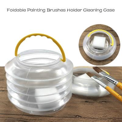 Portable Foldable Painting Brushes Holder Cleaning Case Washing Pen Bucket