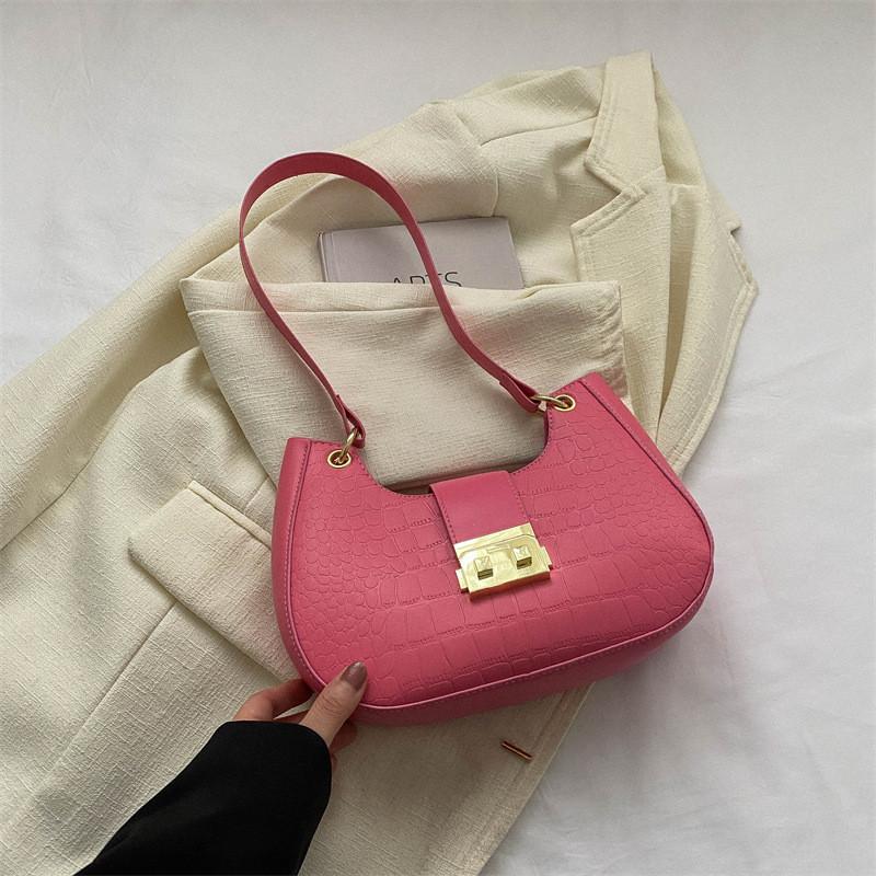 Modern Stylish Street Style Pu Small Shoulder Bag Women s Bag 2023 Spring Summer Season New Underarm Bag Trendy Women s Bag розовый