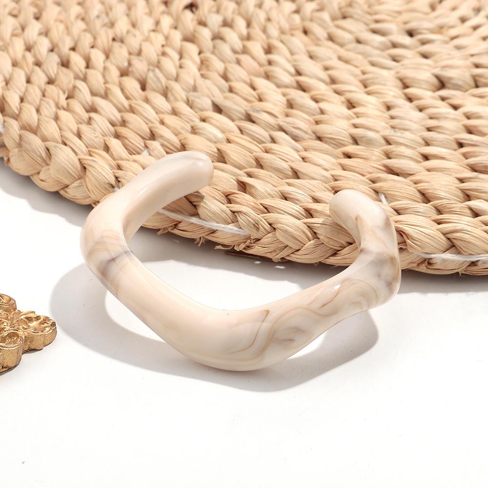 Trendy Wave Irregular Cuff Bangle Bracelets for Women Vintage Resin Acrylic Geometric Open Wrist Bangle Stackable Jewelry Gift