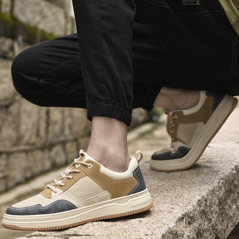Walking Shoes Men 2024 All-match Men's Vulcanize Shoes Breathable Outdoor Sneakers Men Shoes Handmade Leather Shoes Casual Shoe