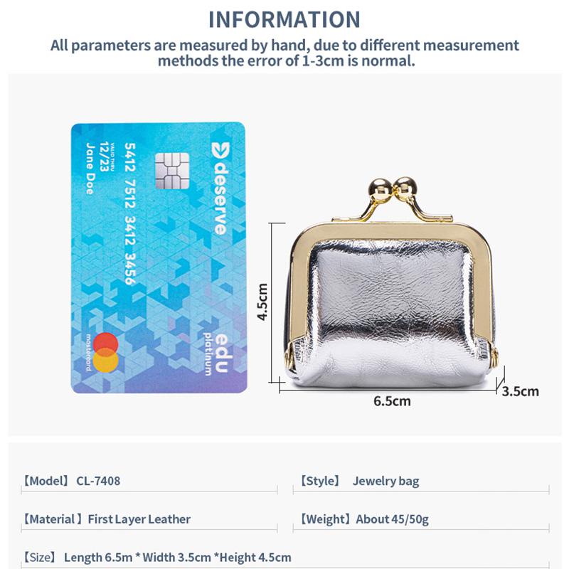 Mini Jewelry Case for Women Fashion Kiss Lock Key Storage Pouch Portable Coin Purse Pendant Necklace Earrings Jewelry Box Bag
