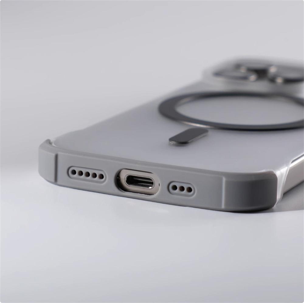Ultra thin Borderless Magnetic Wireless Charge Matte Case For iPhone 17 16 12 13 14 15 Pro Max For Magsafe Frameless Slim Cover