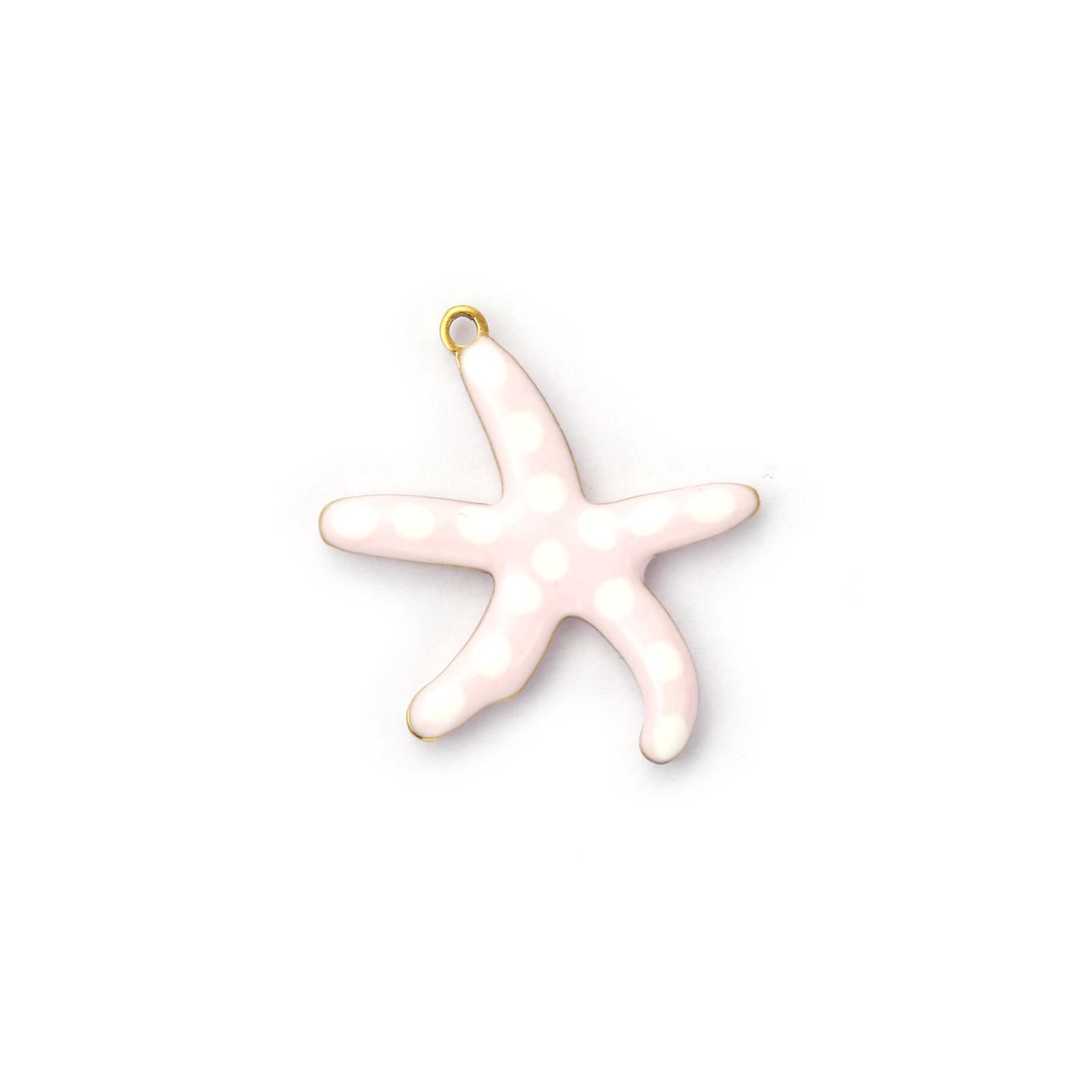 

2 PCs 304 Stainless Steel Ocean Jewelry Starfish Fish Charms 18K Gold Plated Double-sided Enamel Pendant For DIY Necklace Making