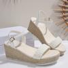 Mode Sommar Kvinnor Höga Klackar Casual Sandaler Strand Chunky Platåsandaler för Kvinna Bohemisk Plus Size Kvinnliga Sandaletter