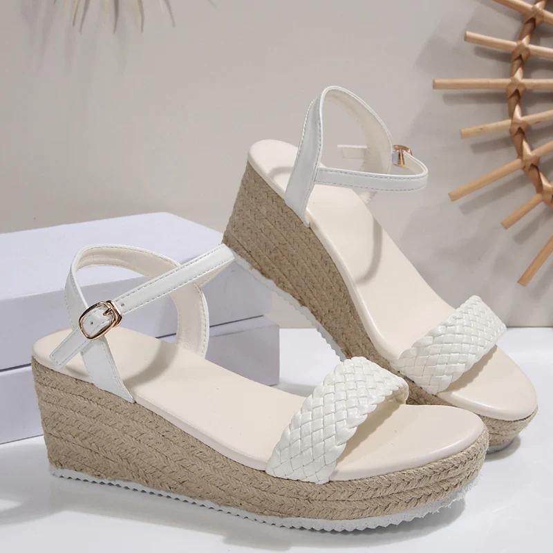 Fashion Summer Women High Heels Casual Sandals Beach Chunky Platform Sandals for Woman Bohemian Plus Size Female Sandalias