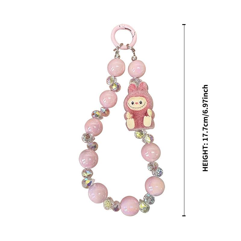 Labub Cartoon Doll Mobile Phone Lanyard DIY Keychain Pendant Student Couple Bag Pendant Small Gift