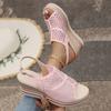 Fashion 2025 New Hollow Out Wedge Heel Sandals Women Summer Peep Toe Platform Sandles Woman Back Strap Thick Sole Rome Shoes Female 43