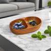 Double Compartment Kids Snack Bowls Wooden Food Dish Countertop Kitchen Party Adults Salad Candy Fruit Nuts Picnic