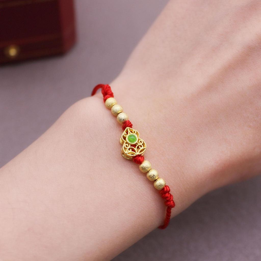 Adjustable Red Gourd Bracelet for Women - Year of the Rat, Versatile & Stylish
