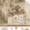 Compact Foldable Baby Playpen & Safety Fence with Integrated Crawling Mat for Indoor Use