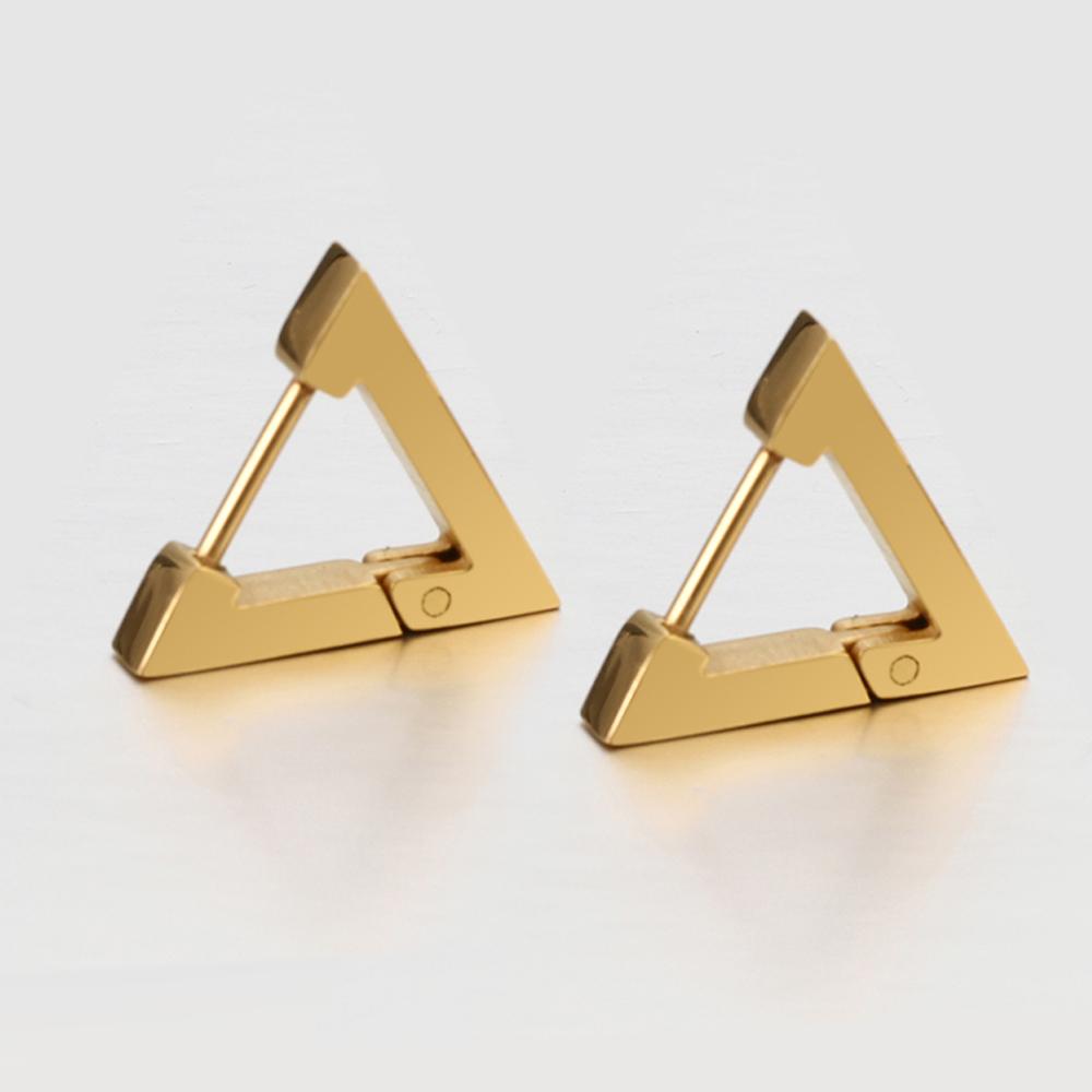 2-4pcs Stainless Steel Earrings Triangular Rectangle Earrings Hoop Fashion Jewelry Making DIY Women Men Punk Hiphop Bijoux
