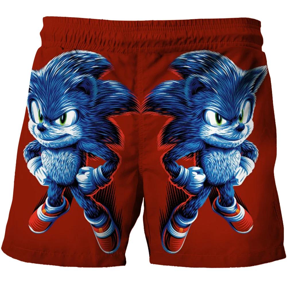 2025 Pantaloni de plajă MINISO pentru copii 4-14A Pantaloni scurți Sonic 2 Fete Băieți Pantaloni Harajuku Pentru Copii Imprimeu Desene Animate 3D Pantaloni Kdis