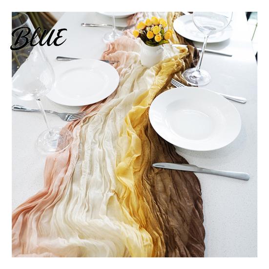 Romantic Table Decoration Holiday Birthday Farmhouse Soft Runner Bohemian 6Ft Cheesecloth for Wedding Bridal Shower