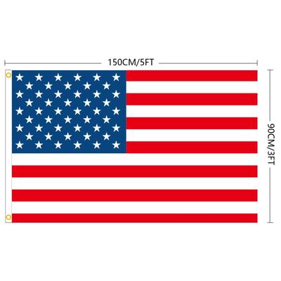 American Flag150x90cm Us Flag High Quality Double Sided Printed Polyester American Flag Grommets USA Flag