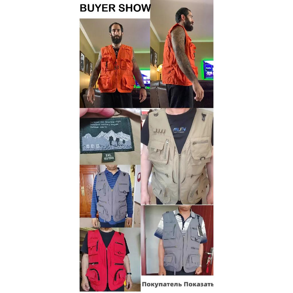 14 Pockets Summer New Men US Tactical Hiking Fishing Vest Mens Photographer Waistcoat Mesh Cargo Sleeveless Jacket Tool Vest