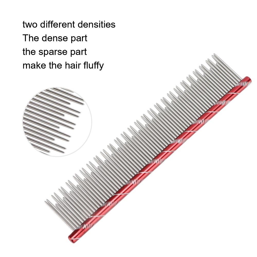 Anti-slip Handle Double Teeth Pet Comb Round Smooth Teeth Matted Hair Cat Brush Household Cat Care