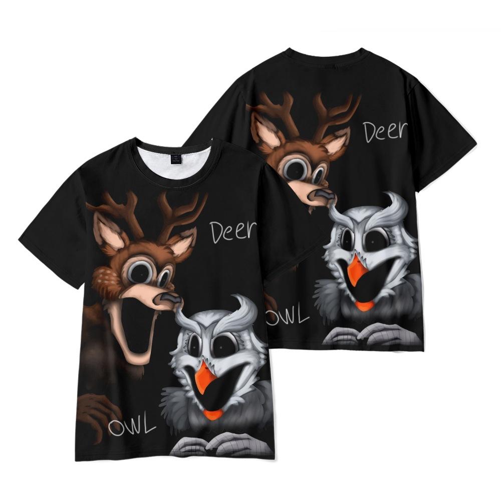 15 Colors Fashion 99 Nights In The Forest Cartoon T Shirts for Women Men Summer Clothing Fitness O Neck Man T-shirt Oversized Men T-shirts Tops