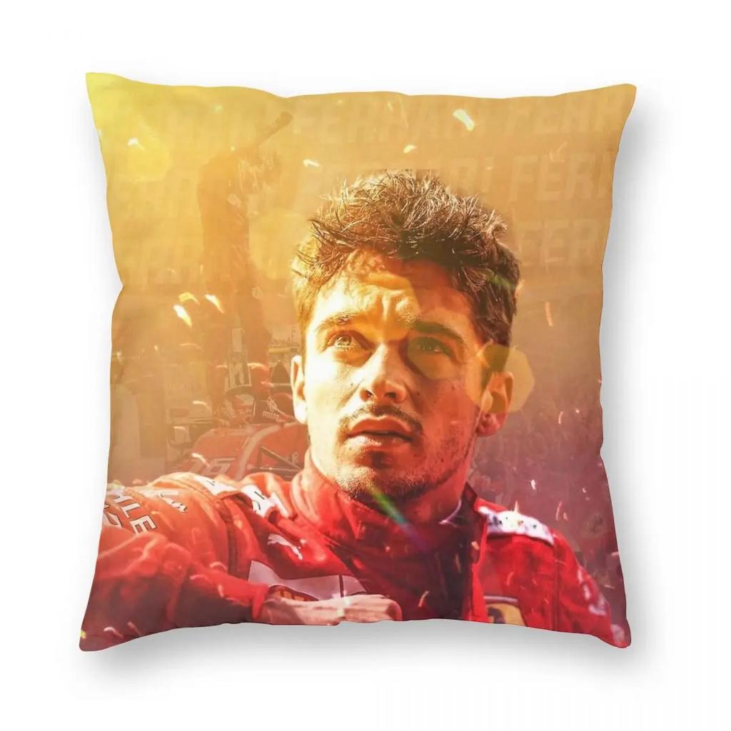 Charles Leclerc Eras Tour Kissenbezug Bedruckter Polyester Kissenbezug Geschenk Wurfkissenbezug Abdeckung Zuhause Quadratisch 18''