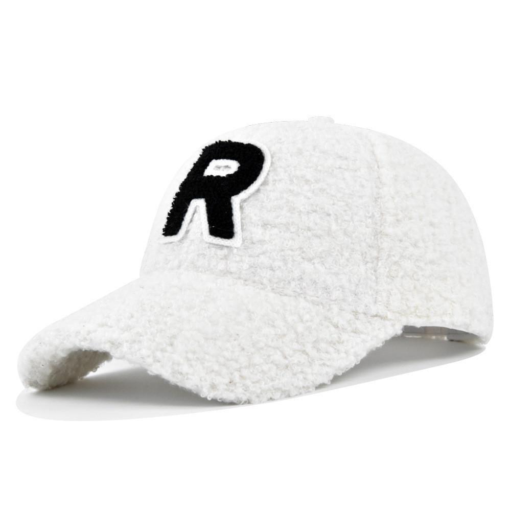 

Tongue Duck Hat R Letter Embroidered Baseball Hat Sunshade Curved Hat Eaves белый