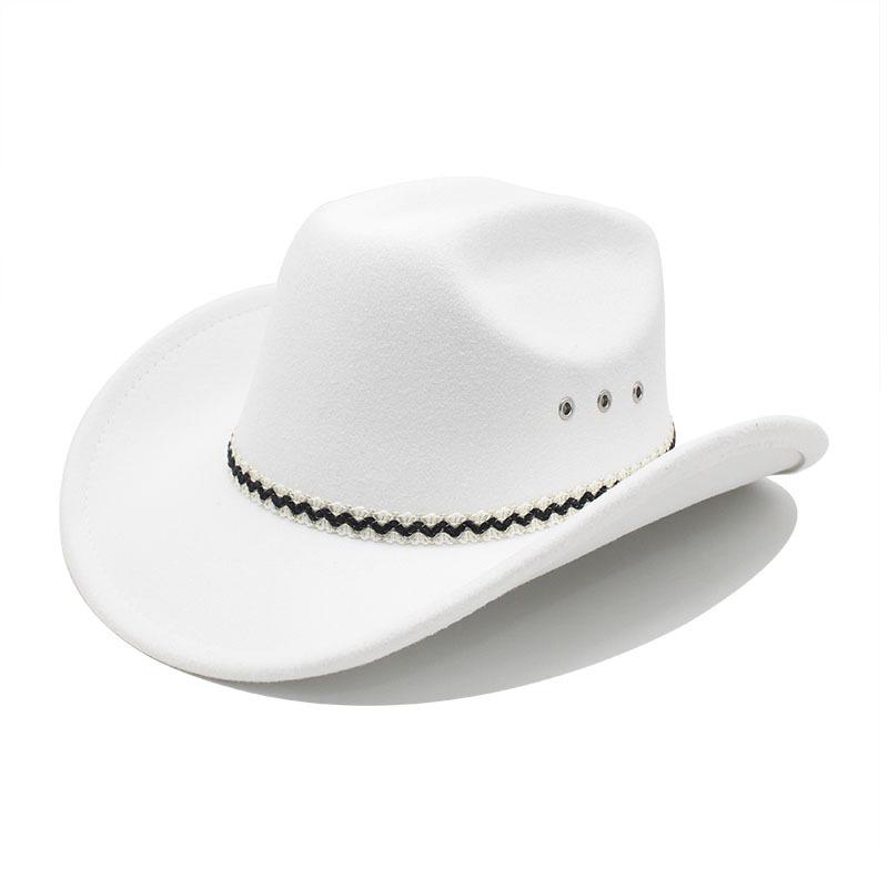 JYL TS DIY Western Cowboy Hat Unisex Ethnic Sunshade Jazz Felt Performance Hat