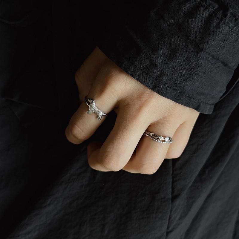 Elegant Copper Lucky Dog Ring For Women Featuring Chic Geometric Style For 2024