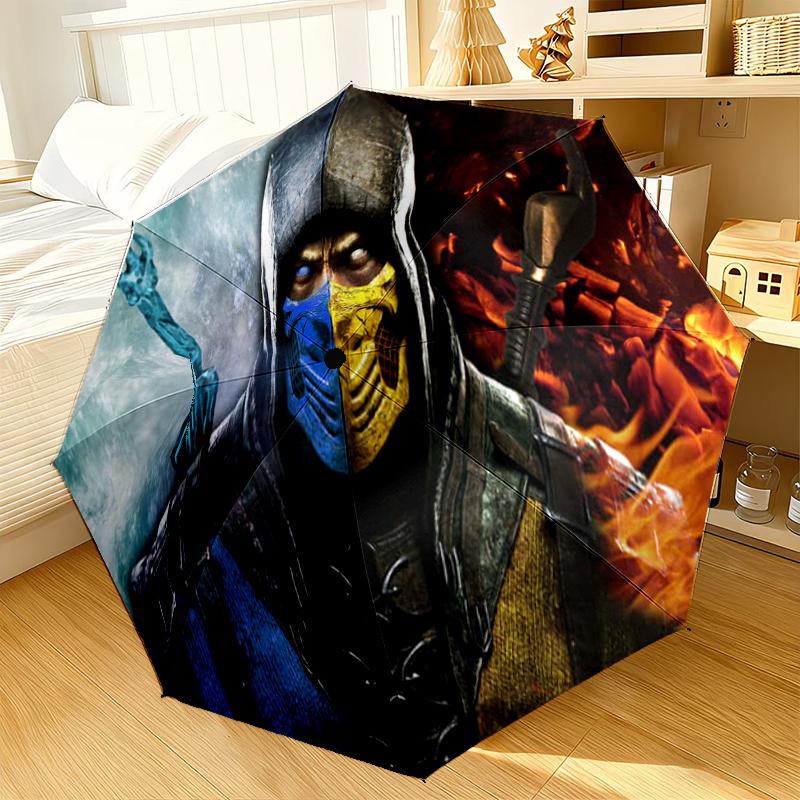 Warriors Of The Mortal Kombat Umbrella 8-Frame for Travel, camping, Casual Lightweight Portable Umbrella, Essential for every family Holidays Gift