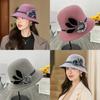 Womens Autumn Winter Wool Fedora Hat With Adjustable Fit For Casual Wear