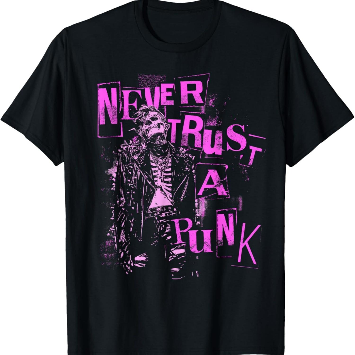 Never Trust A Punk Shirt Cyberpunk T-Shirt S чёрный