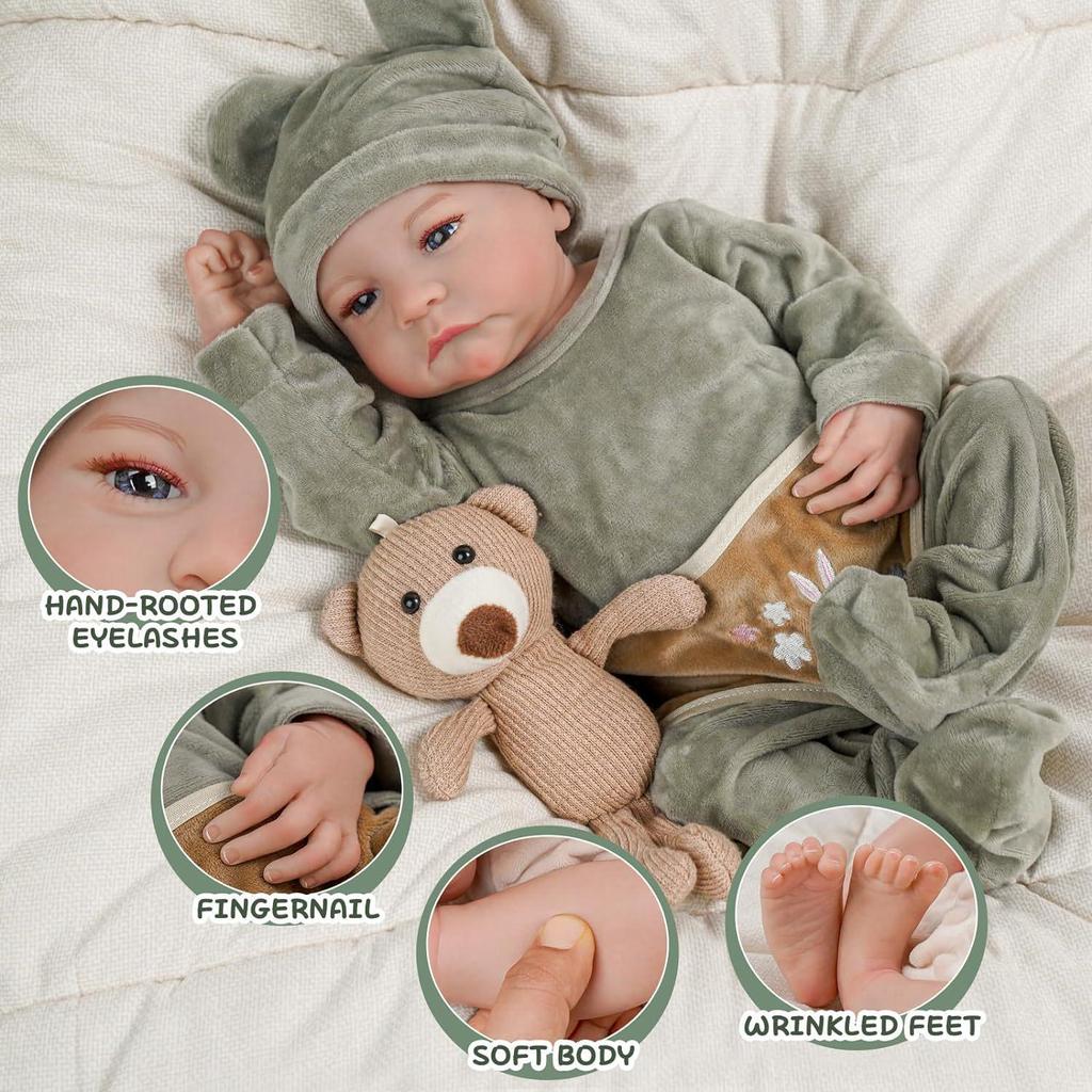 45CM Reborn Baby Doll - Realistic Vinyl Soft Toy Gift