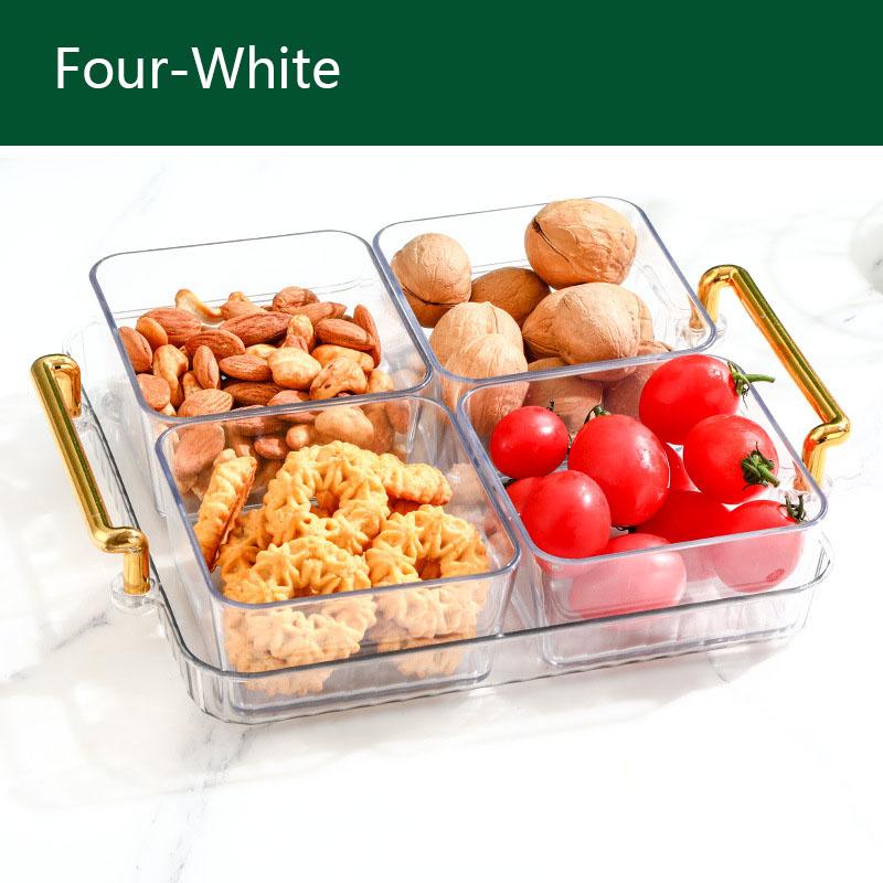 Simple Luxury Fruit Plate Snacks Split Platter Household Living Room Multifunctional Plastic Tray Dried Fruit Packaging Box
