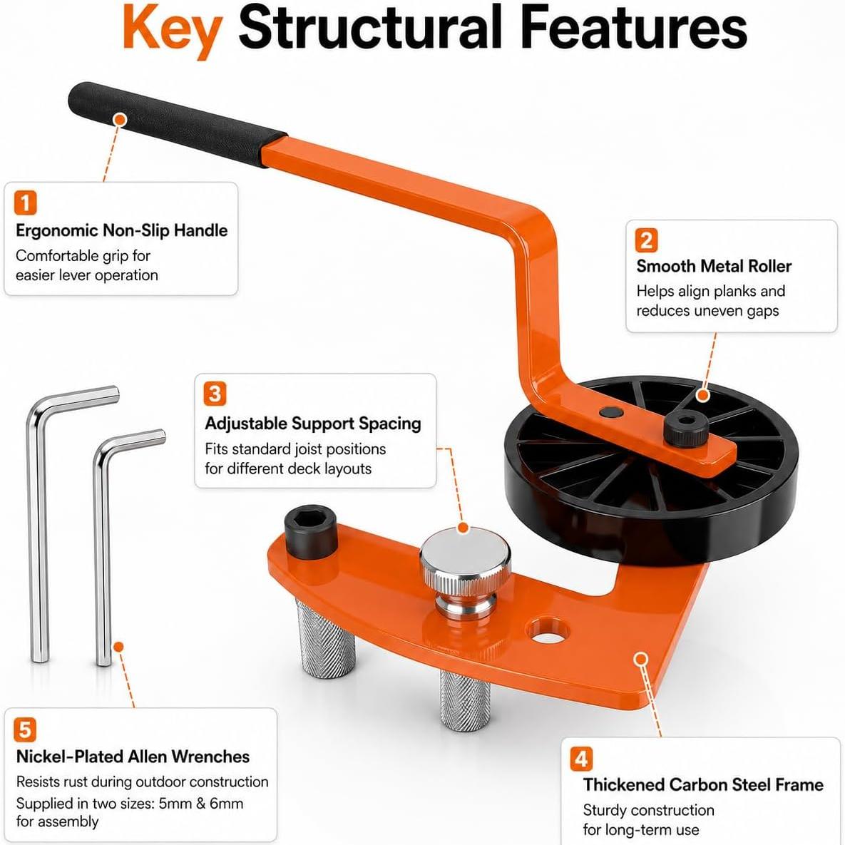 Upgraded Deck Board Straightening Tool, Heavy-Duty