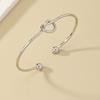 Trendy Open Bracelet Bangles for Women Metal Twist Round Circle Charms Cuff Bangle Simple Golden Silver Color Jewelry Gift