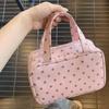 Large Capacity Polka Dot Cosmetic Bag Waterproof Portable Travel Toiletry Organizer for Girls Daily Makeup
