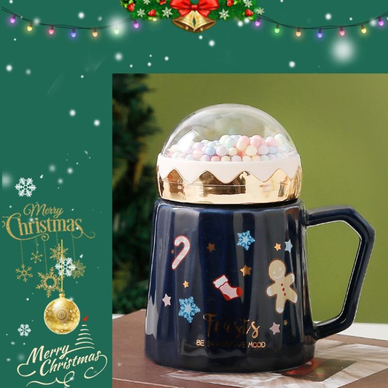 Kubek świąteczny, kubek, kubek ceramiczny, kubek wody pitnej z pokrywką, prezent biurowy, filiżanka kawy, filiżanka herbaty, kubek mleka