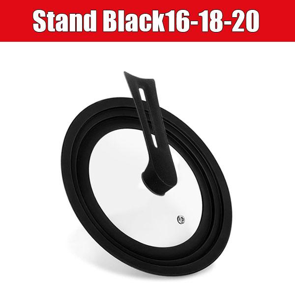 Silicone Universal Pan Lid with Standing Handle Kitchen Pot Skillet Frying Pan Cover Cookware Tempered Glass Replacement Pan Lid