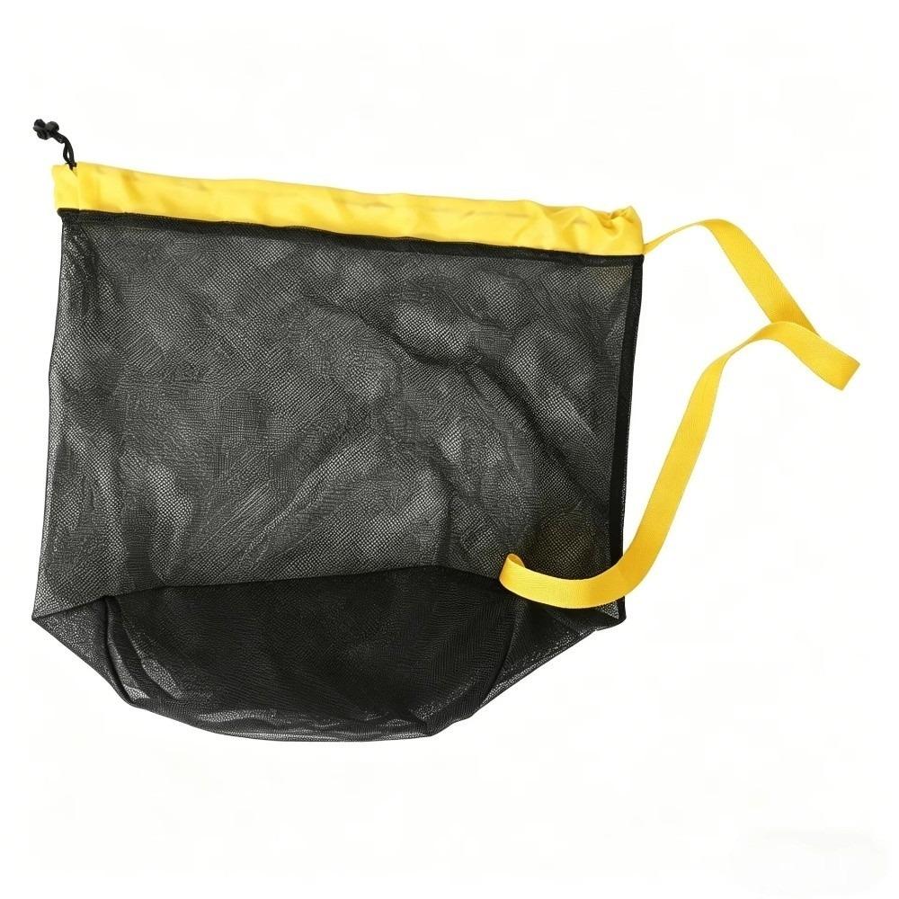Portable Mesh Beach Bag Quick Dry Swim Toy Storage Bag Lightweight Beach Tote Bag Beach Activities чёрный