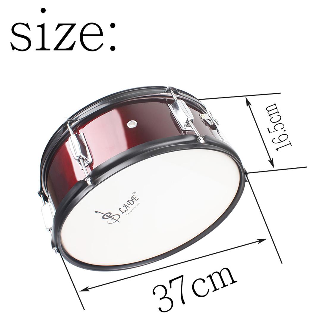 SLADE Snare Drum 14 inches Stainless Steel Snare Drum White Drumhead Professional Percussion Instrument Includes Drumsticks DJ00018-04