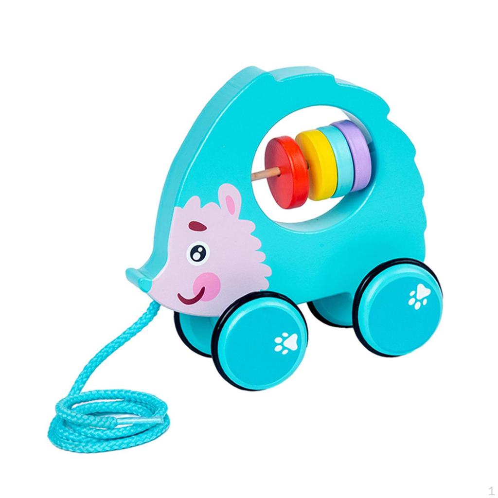 Baby Pull Along Toy Wood Pulling Early Learning Fine Motor Skill Birthday Gift Handmade