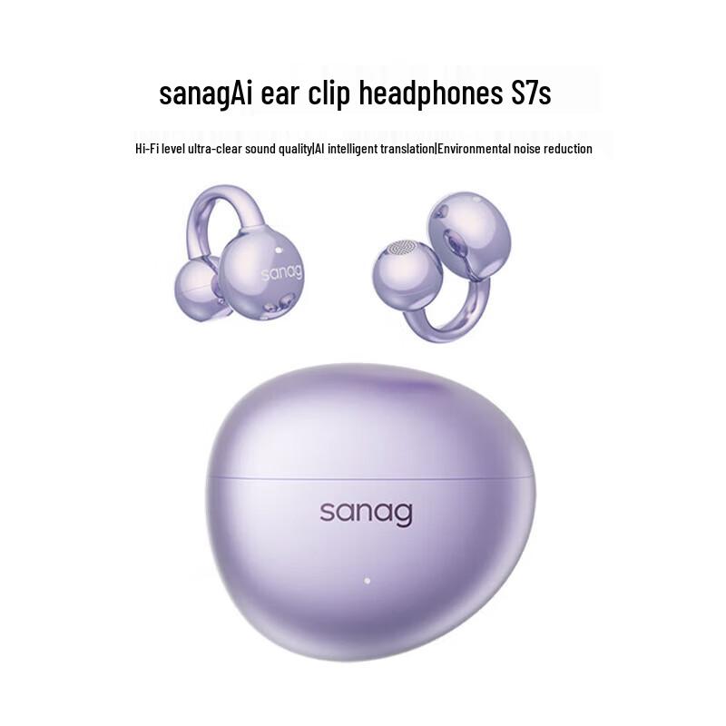 SANAG S7S AI Wireless Bone Conduction Ear-Clip Headphones
